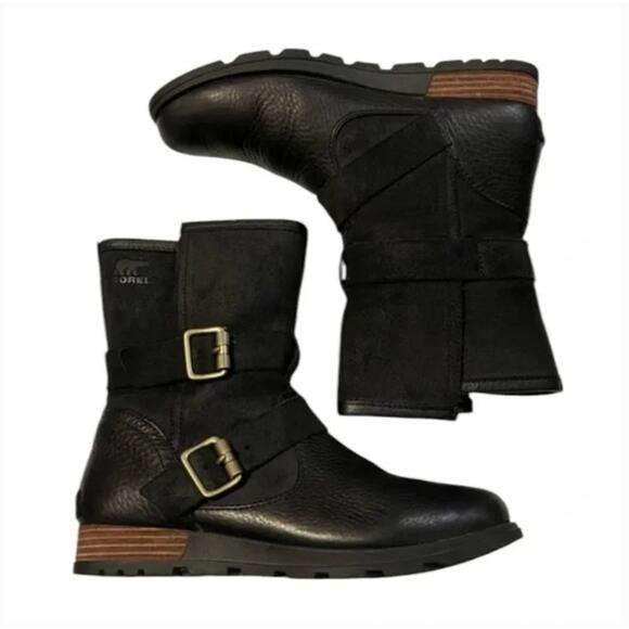Sorel Women’s Black Major Moto Boot Sz 8 - Picture 2 of 6